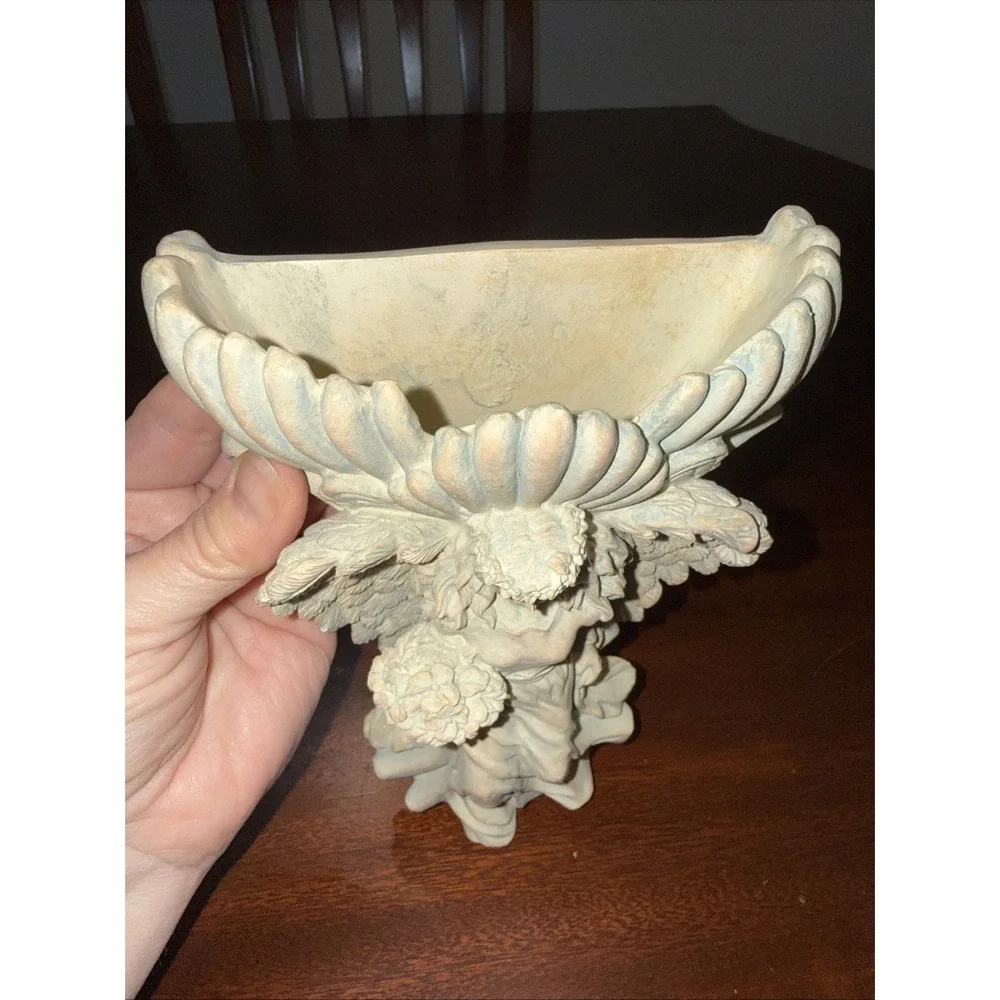 Archangel Wall Sculpture Shelf Sconce Beige Resin Angel Decor Small Wall